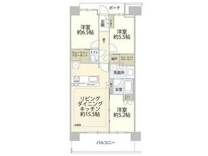 メガシティテラス(3LDK/9階)の間取り写真