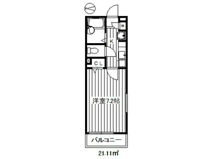 ラピスガーデン(1K/1階)の間取り写真