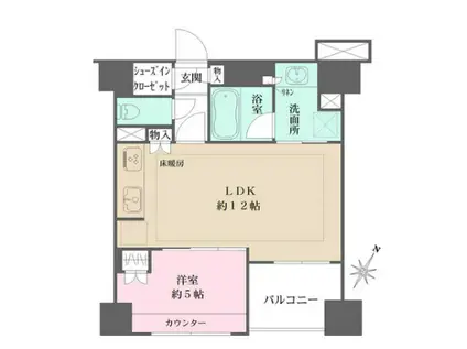 BELISTA横浜弐番館(1LDK/9階)の間取り写真
