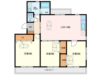グリーンパーク西端(3LDK/3階)の間取り写真