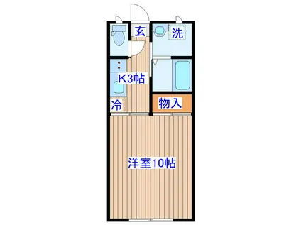 モントレー多賀城(1K/1階)の間取り写真