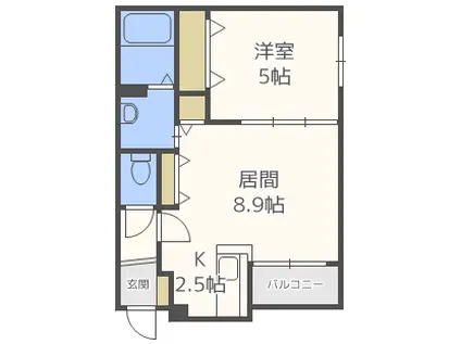 グランフェリシアS24(1LDK/4階)の間取り写真