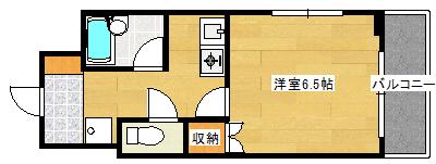 スカイNフルタ(1K/6階)の間取り写真