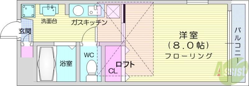 YMレジデンス(1K/1階)の間取り写真
