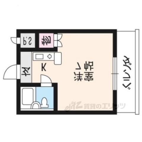 ミストラルアベニュー(1K/4階)の間取り写真