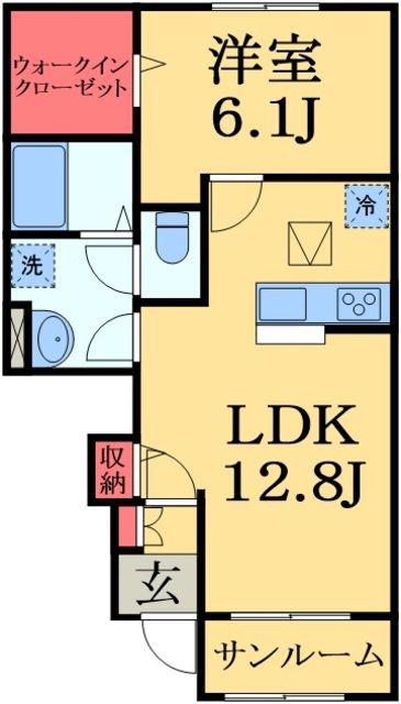 ALIVIO A(1LDK/1階)の間取り写真