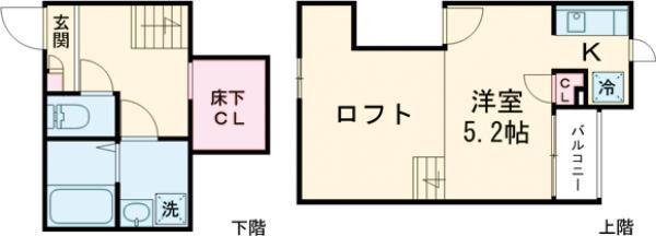 CB鳥栖フェリシア(1K/2階)の間取り写真