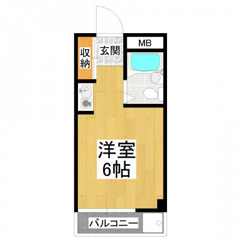 レジデンスベル(ワンルーム/2階)の間取り写真