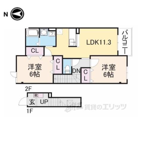 ファミールメゾン(2LDK/2階)の間取り写真
