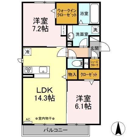 LIEBEN/KREIS LIEBENリーベン(2LDK/3階)の間取り写真