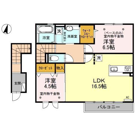 グランドソレイユ B(2LDK/2階)の間取り写真