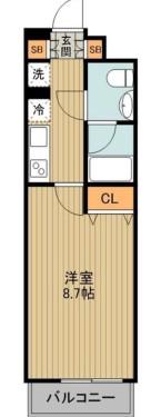 AZEST西高島平(1K/2階)の間取り写真
