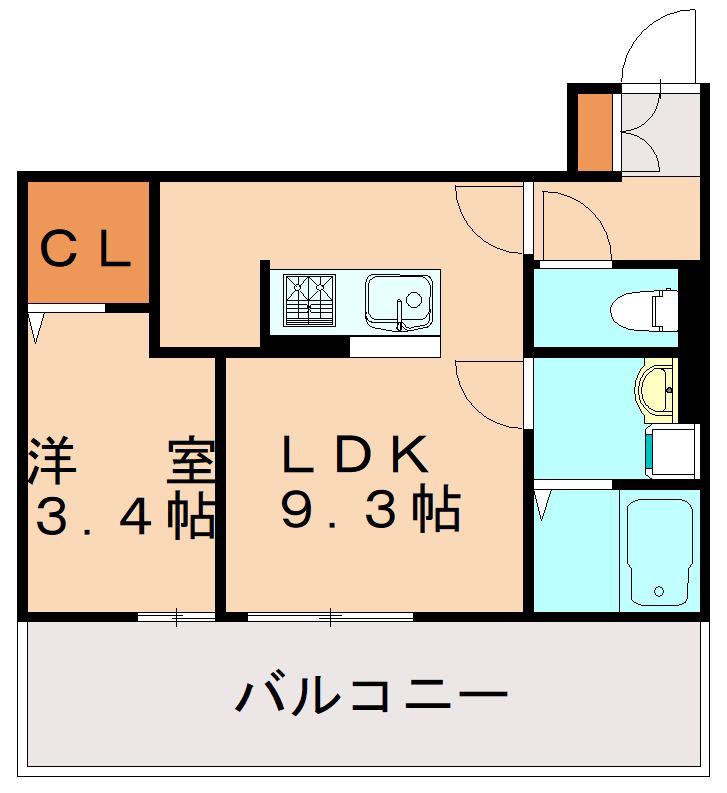 SAKURA(1LDK/3階)の間取り写真