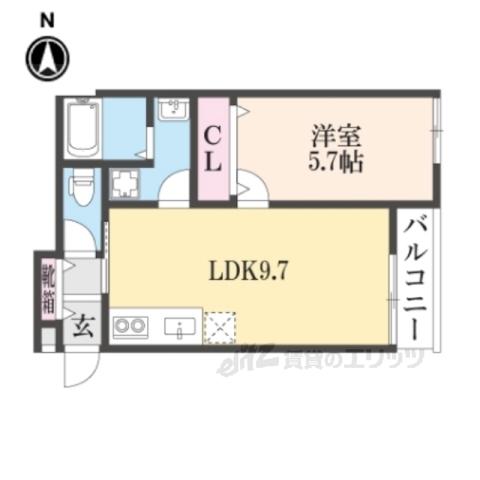 PRIVATE RASIDENCE西院(1LDK/3階)の間取り写真