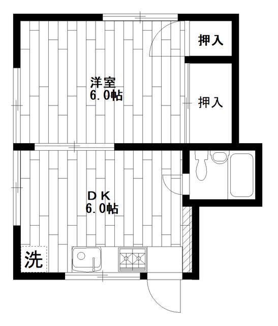 かおるコーポ(1DK/1階)の間取り写真