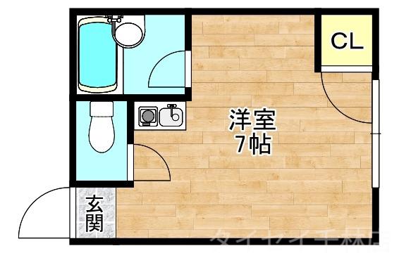 ビルシャナ豊秀2(ワンルーム/1階)の間取り写真