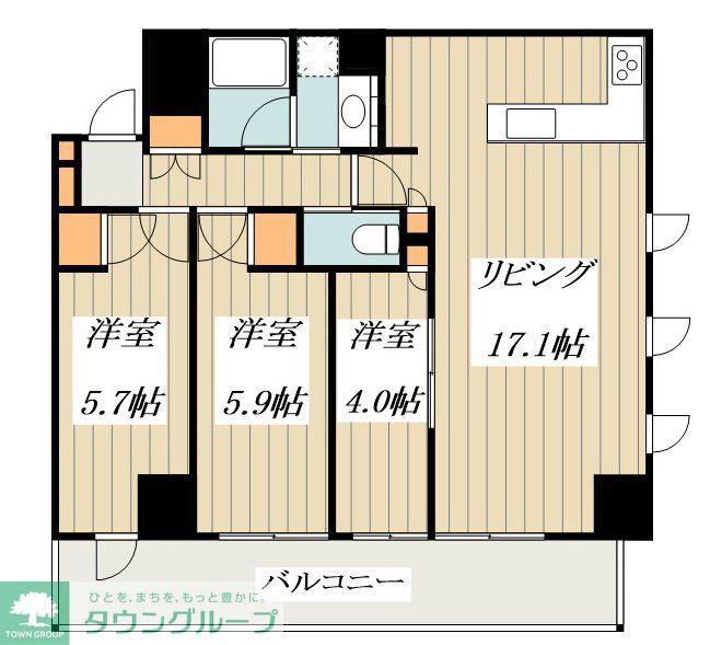アトラス豊田(3LDK/12階)の間取り写真