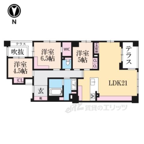 プレサンスグラン京都東洞院(3LDK/1階)の間取り写真