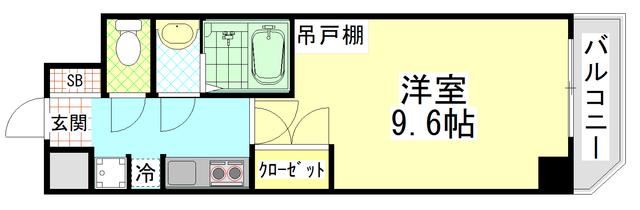 サンエスパシオ美園(1K/4階)の間取り写真