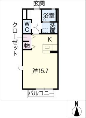 シャーメゾンK2(ワンルーム/2階)の間取り写真