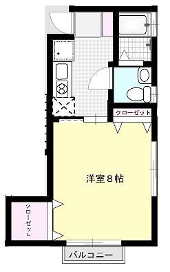 メイプル運河(1K/2階)の間取り写真