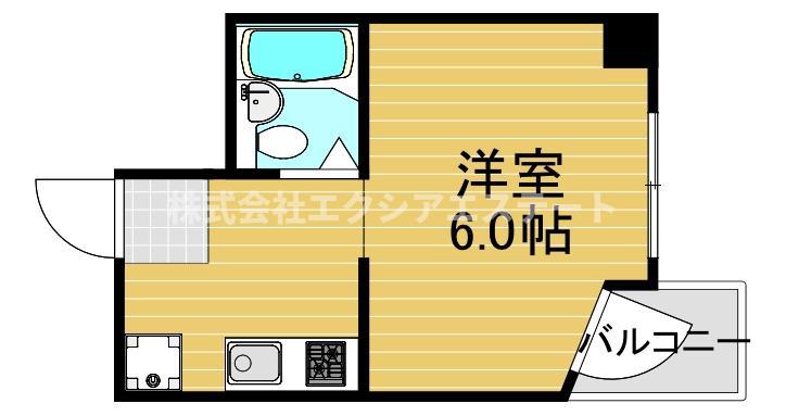 エクセルコート植田(ワンルーム/4階)の間取り写真