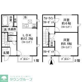 カサセレーナ(2LDK/1階)の間取り写真