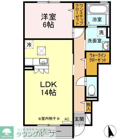 ウイングコート(1LDK/1階)の間取り写真