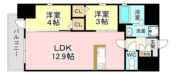 プレジデンスざ京(1SLDK/10階)の間取り写真