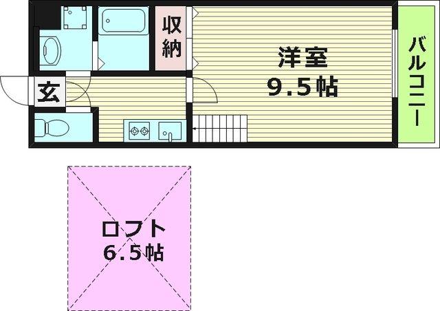 ラフォーレ(1K/4階)の間取り写真