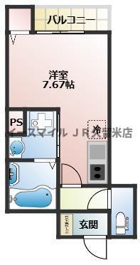 THE NOBLES 諏訪野町II(ワンルーム/1階)の間取り写真