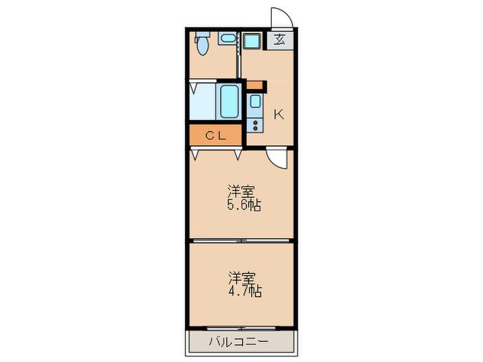 CASAMENTO SOLEIII(2K/2階)の間取り写真