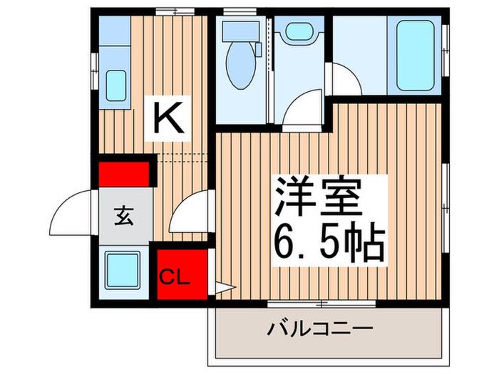 メゾンオリーブ(1K/2階)の間取り写真