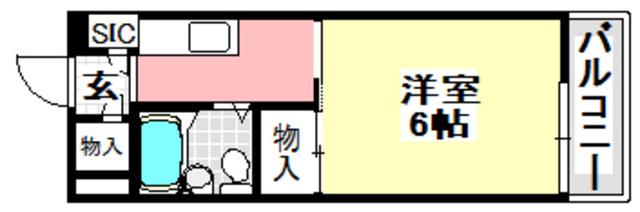 コーポスクエア24(1K/2階)の間取り写真