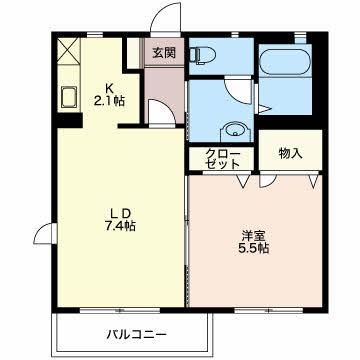 イル・マーレ(1LDK/2階)の間取り写真