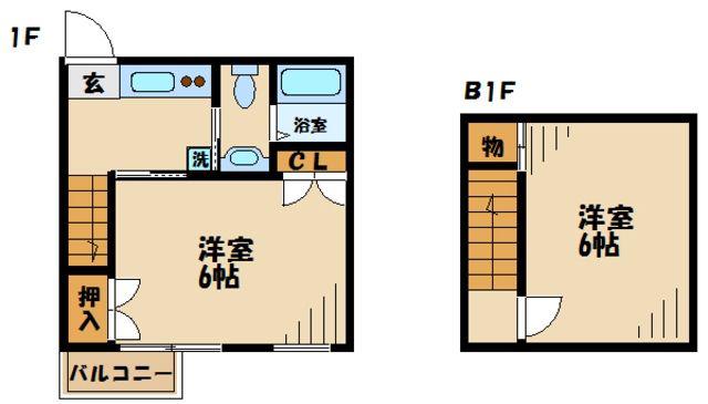 ファースト&ピース(2K/1階)の間取り写真