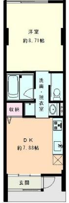 タプト上杉(1LDK/1階)の間取り写真