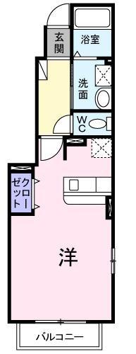 さざんか姫の路A(ワンルーム/1階)の間取り写真