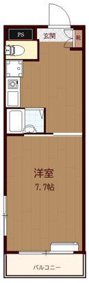 第23クリスタルマンション(1DK/1階)の間取り写真