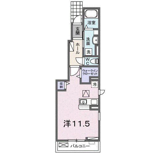 メゾンドC.W II(ワンルーム/1階)の間取り写真