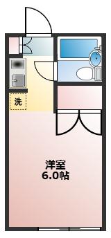 フラットソレイユ(ワンルーム/1階)の間取り写真