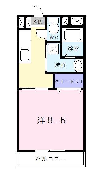 近鉄山田線 松阪駅 徒歩20分 3階建 築9年(1K/3階)の間取り写真