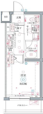 クレヴィスタ井荻(1K/2階)の間取り写真