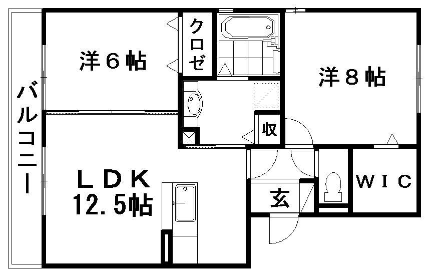 ポポラーレ(2LDK/2階)の間取り写真