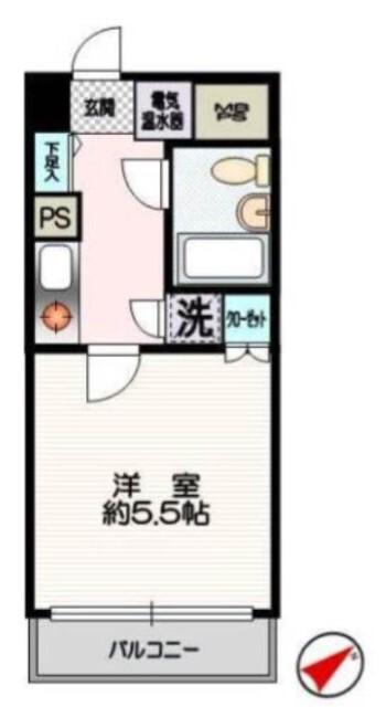 クリオ二俣川参番館(1K/5階)の間取り写真