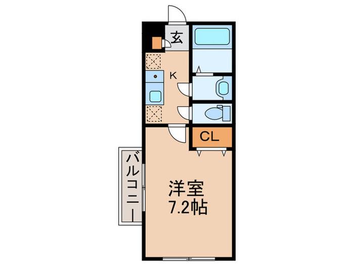 フォレスタMS(1K/2階)の間取り写真
