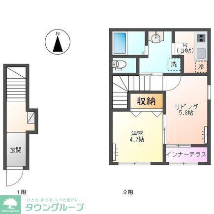 HALELEA・AOBA(1LDK/2階)の間取り写真