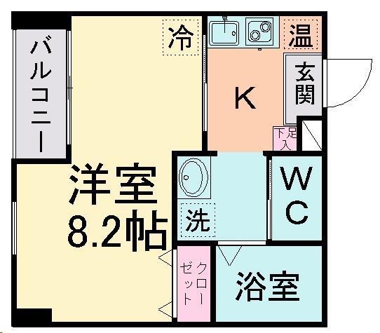 グラン・ドミール仙台駅東(1K/6階)の間取り写真
