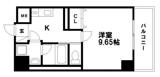 COTHAX北長瀬(1K/3階)の間取り写真