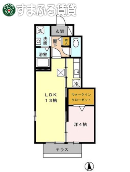 ネオハイツみゆきII(1LDK/1階)の間取り写真